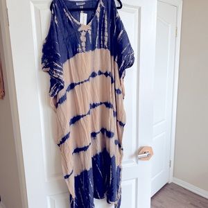 Tie Dye Boho kaftan dress , coverup